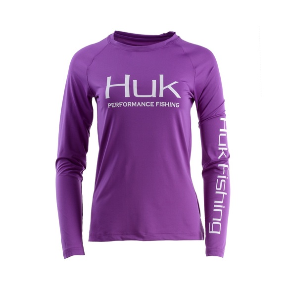 Huk Tops - Huk Women's Long Sleeve Purple Fishing Tee